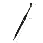 Parapluie canne noir robuste, 94 cm, élégant et pratique, parfait contre la pluie. Accessoire intemporel alliant style et utilité.