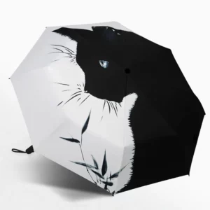 Parapluie chat robuste ouvert