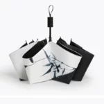 Parapluie chat noir élégant avec motifs stylisés, accessoire moderne et pratique pour rester protégé avec style par tous les temps.