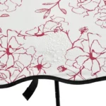 Parapluie pliable femme élégant, motif floral blanc et rouge, étanche et raffiné, idéal pour toutes les saisons et les collections.