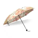 Parapluie femme romantique avec motifs floraux roses, design élégant et raffiné pour allier style et protection contre la pluie.