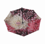 Parapluie femme coloré avec motif floral, fleurs roses et blanches, élé gant et stylé pour une protection contre la pluie.