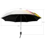 Parapluie femme tulipes élégant, 108 cm de diamètre, tige en métal, design coloré et pratique, parfait pour un style raffiné.