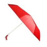 Parapluie luxe pliant rouge avec poignée courbée, design élégant et résistant, accessoire incontournable contre la pluie.