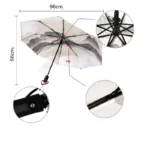 Parapluie mandala élégant, 96 cm de diamètre, design artistique, structure en métal noir, mécanisme solide et finition soignée.