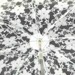 Petit parapluie blanc de mariage en dantelle, fait main.