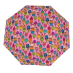 Parapluie rose original avec motifs glaces colorées, parfait pour égayer vos journées pluvieuses avec une touche fun et gourmande.