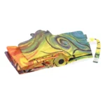 Parapluie pliant arbre de vie, motif artistique jaune, vert, orange, compact et coloré, idéal pour protection sous la pluie.