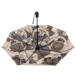 Parapluie solide avec motifs bouledogues, parfait pour allier style et protection contre la pluie, issue de la collection unique.