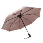 Petit parapluie féminin avec motif rose et noir, pliable, élégant et pratique, issu de la collection [Collection].