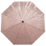 Petit parapluie féminin rose, motif élégant, compact et tendance, idéal pour la pluie et accompagner vos looks avec style.