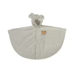 Poncho bébé imperméable beige avec capuche oreilles d'ours, motif tête d'ours, protection pluie ludique et pratique [Collection].