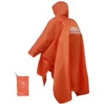Poncho homme long orange lumineux avec capuche, pratique pour la pluie, pliable avec sac de rangement compact, [Collection].