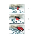 Déploiement d'un parapluie inversé rouge et noir sous la pluie, idéal pour rester au sec en sortant d'une voiture. Chic et pratique.