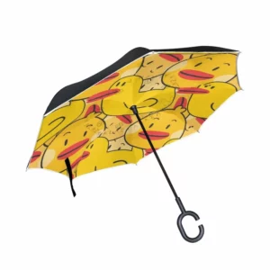 Parapluie inversé coupe vent rouge