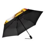 Parapluie original smiley coloré, finition noire dessous, pratique et esthétique pour se protéger de la pluie avec style.