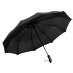 Parapluie tempête léger noir, design élégant et moderne, idéal pour affronter la pluie avec style, robuste et pratique.