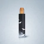 Parapluie tempête renforcé avec design chic noir à plumes blanches, poignée en bambou, parfait pour toutes les collections intemporelles.