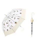 Parapluie transparent motif chien et chat, design tendance et fonctionnel, parfait pour rester au sec avec style sous la pluie.