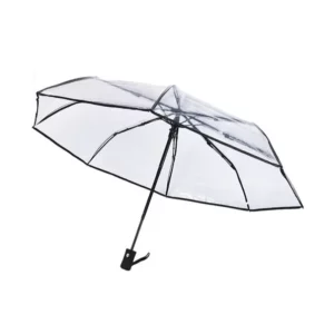Parapluie transparent resistant sur fond blanc