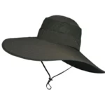 Chapeau de pluie homme à larges bords anti-UV, imperméable, taille E27, parfait pour se protéger des intempéries avec style.