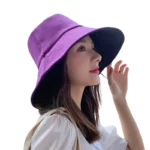 Chapeau de pluie bob souple à large bord pour femme, élégant et pratique, parfait pour la pluie ou le soleil, couleur violette.