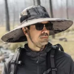 Chapeau pare-soleil homme, bord extra large, anti-pluie et anti-UV, idéal pour la forêt et les activités extérieures.