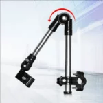 Fixation parapluie vélo en métal réglable avec joint rotatif, accessoire pratique et moderne pour protection sous la pluie.