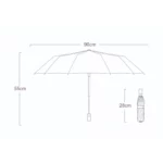 Parapluie beige de luxe automatique avec poignée tête d'ours, 96 cm ouvert, 28 cm replié, élégant et pratique pour toutes occasions.