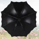 Parapluie blanc manuel orné de petites fleurs, design élégant et moderne, idéal pour compléter votre style et protection.