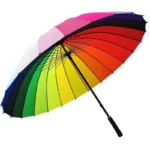 Parapluie de chasse multicolore avec dégradé rose à noir, idéal pour allier style et protection contre la pluie.