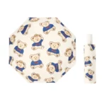 Parapluie enfant automatique motifs joyeux ours en peluche, compact et pratique, parfait pour une protection ludique sous la pluie.