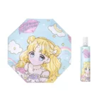 Parapluie enfant 'Unicorn Princess' avec dessins animés colorés, nuages et arc-en-ciel, idéal pour égayer les jours de pluie.