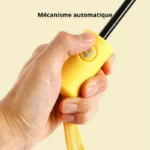 Parapluie enfant automatique motif dinosaure jaune, pratique et ludique pour protéger les tout-petits de la pluie avec style.