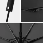 Parapluie jaune citron automatique avec poignée ergonomique et structure robuste, combinant style moderne et protection efficace.