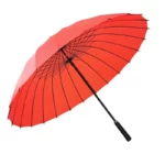 Grand parapluie rouge 24 baleines, robuste et élégant, parfait pour la pluie. Design coloré de la collection [Collection].