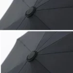 Parapluie automatique double couche jaune et noir, élégant et robuste, idéal pour une protection efficace par tous les temps.