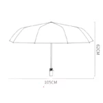 Parapluie jaune inversé 105 cm, revêtement argent titane, design unique, idéal contre la pluie, robuste et stylé.