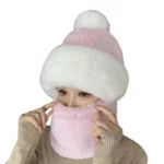 Capuche de pluie isotherme en peluche avec fausse fourrure, élégante et chaude, idéale pour protéger du froid avec style.