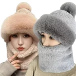 Capuche de pluie isotherme avec fourrure moumoute en peluche, tendance et chaude, idéale pour les collections d'hiver.