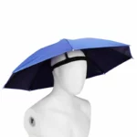 Chapeau-parapluie pliant 69 cm anti-UV bleu, pratique et élégant, idéal pour se protéger de la pluie et du soleil.