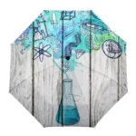 Parapluie automatique ado lycéen mathématique beige bleu