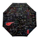 Parapluie automatique ado lycéen mathématique noir rouge