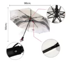 Parapluie automatique marron motif panthère, élégant et fonctionnel, idéal pour un style unique et une protection efficace.