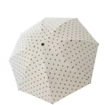 Parapluie élégant crème à pois marron, protection anti-UV automatique ou manuel, accessoire mode pratique de la collection [Collection].