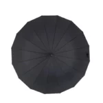 Parapluie de luxe vintage noir ouvert, élégant et durable, parfait pour protéger contre la pluie avec style et sophistication.