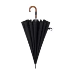 Parapluie de luxe vintage noir avec poignée en bois, élégant et pratique, idéal pour la pluie et issu de la collection [Collection].