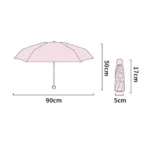 Parapluie femme rose en forme de cœur, compact et élégant, 90 cm de diamètre, idéal pour [Collection], pratique et stylé.