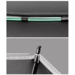 Parapluie inversé automatique, design robuste avec tiges en métal vert et raccords en plastique noir, parfait pour un usage quotidien.