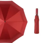 Parapluie tempête grand format rouge, design élégant et robuste, idéal pour les intempéries. Collection unique et pratique.